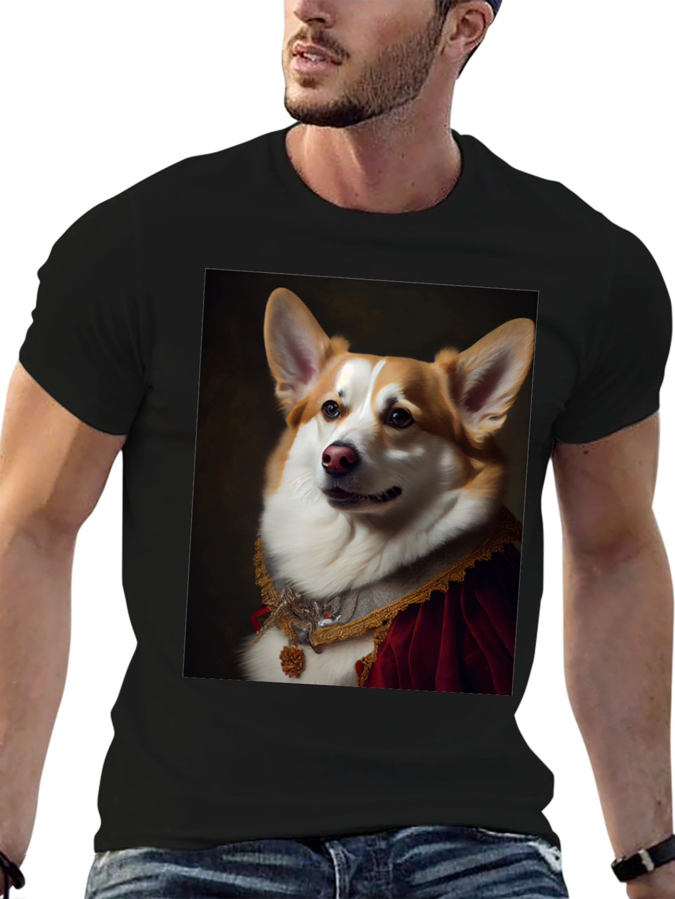 Corgi Royalty T-Shirt - Unique Dog Portrait Tee
