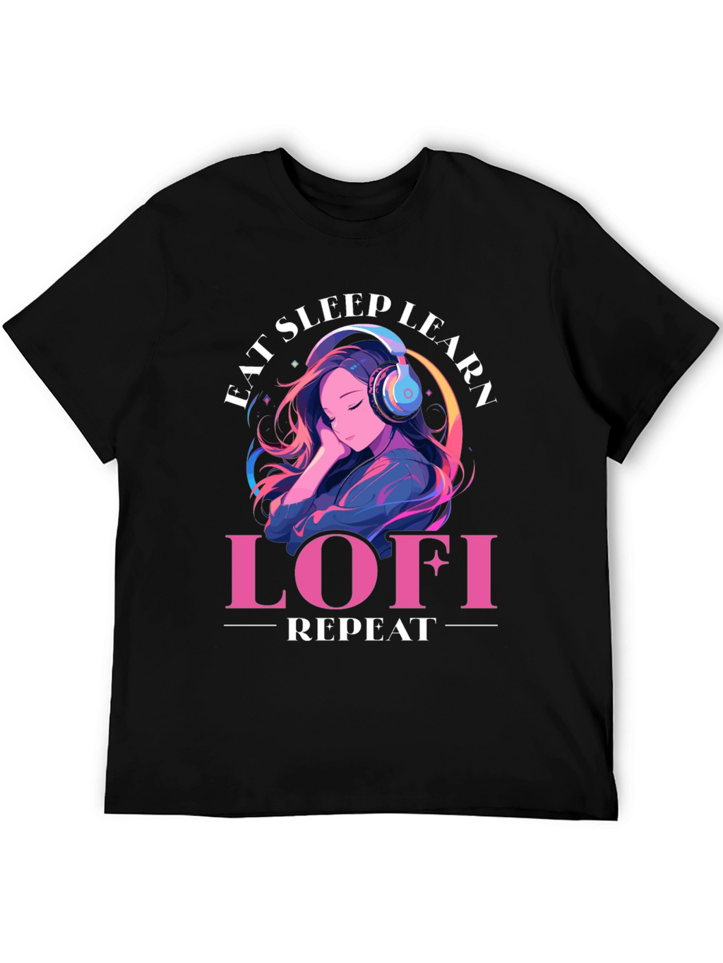 Eat Sleep Learn Lofi Repeat Graphic Tee