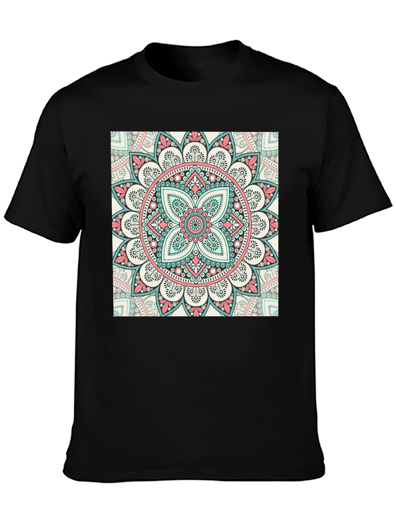 Mandala Print Crew Neck T-Shirt