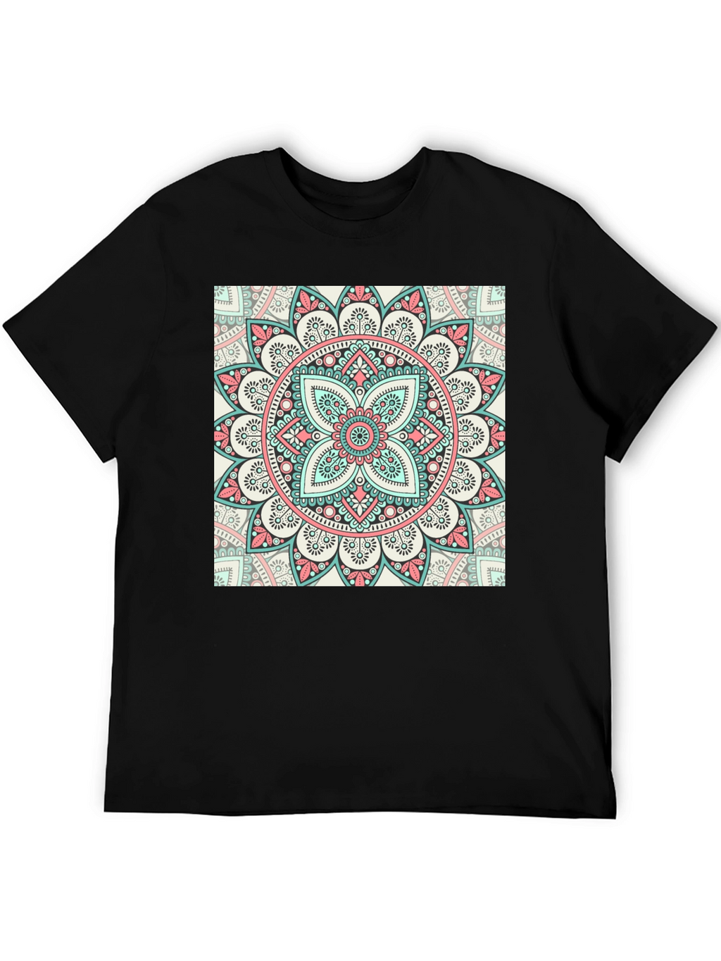 Mandala Print Crew Neck T-Shirt
