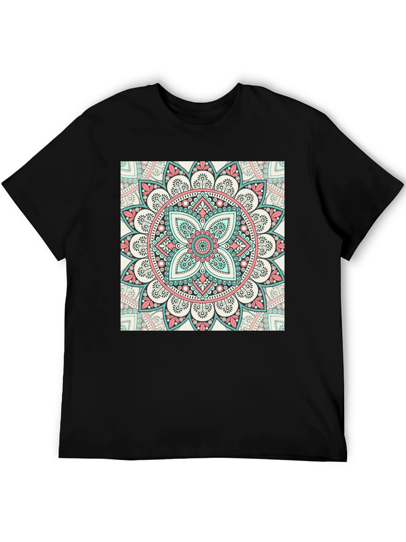 Mandala Print Crew Neck T-Shirt