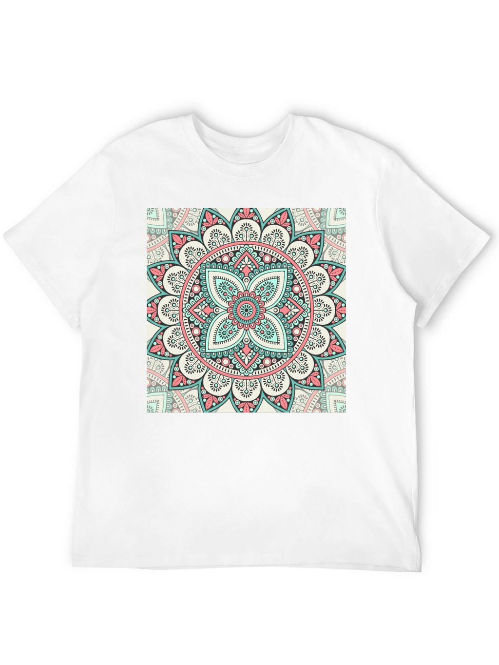 Mandala Print Crew Neck T-Shirt
