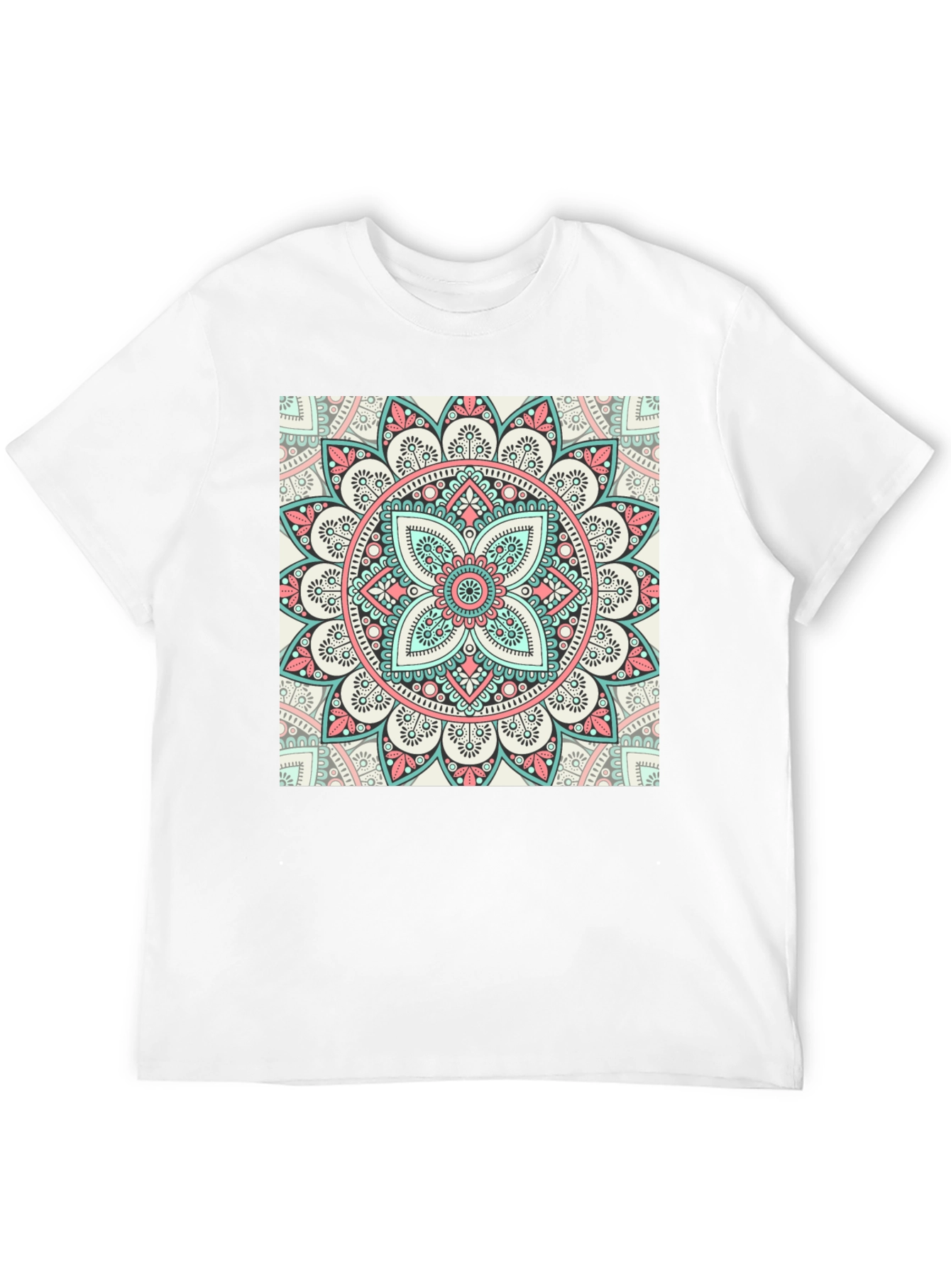 Mandala Print Crew Neck T-Shirt