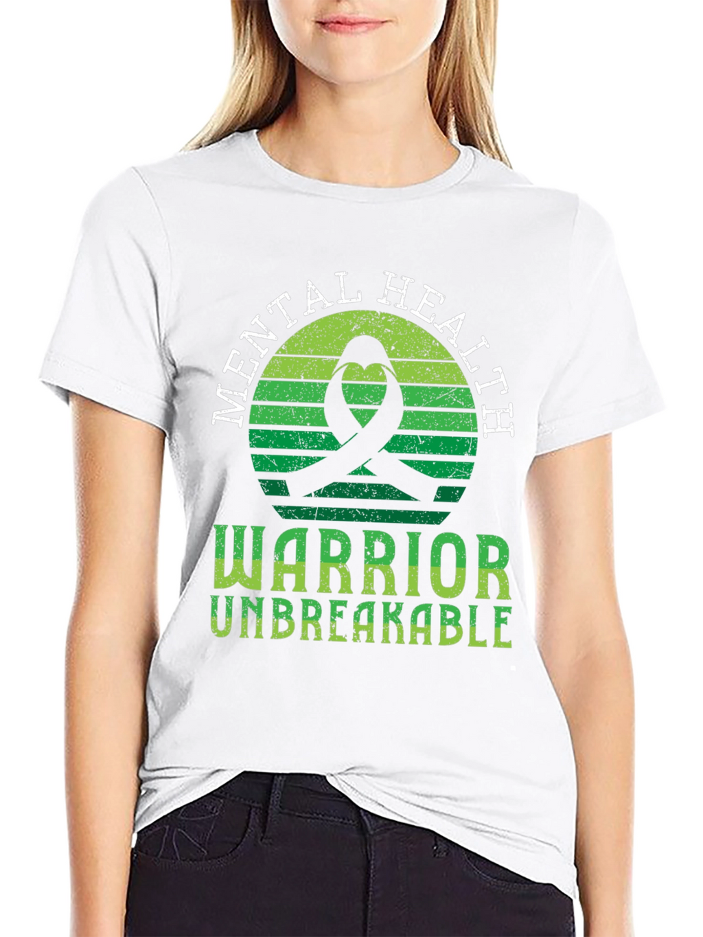 Mental Health Warrior T-Shirt Unbreakable Ribbon