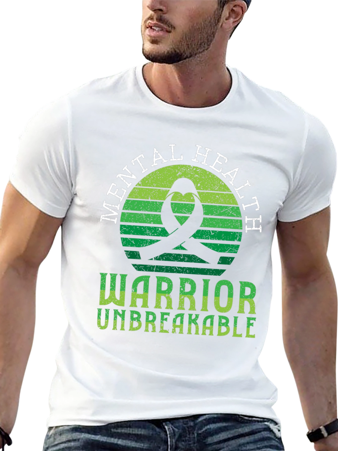 Mental Health Warrior T-Shirt Unbreakable Ribbon