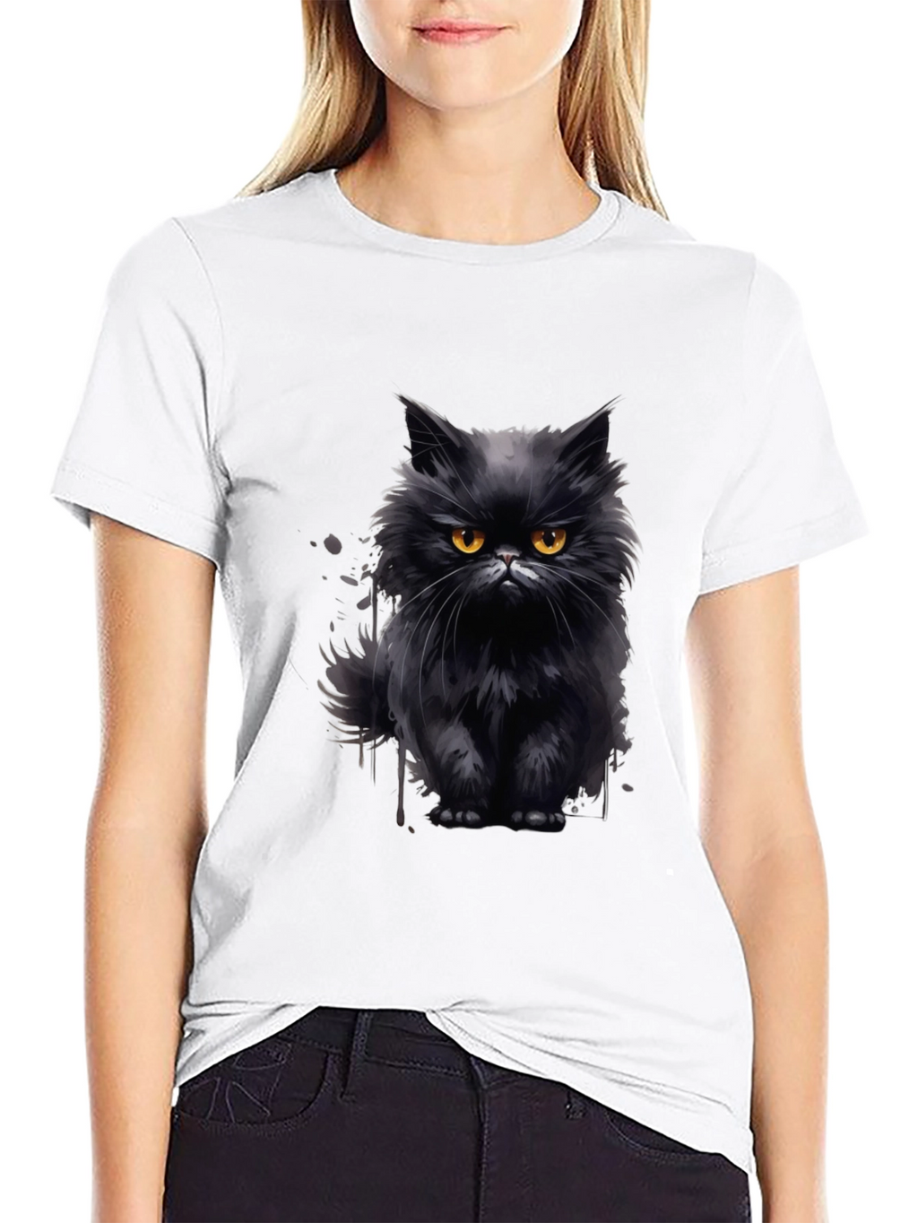 Black Cat Graphic T-Shirt - Mens Fashion