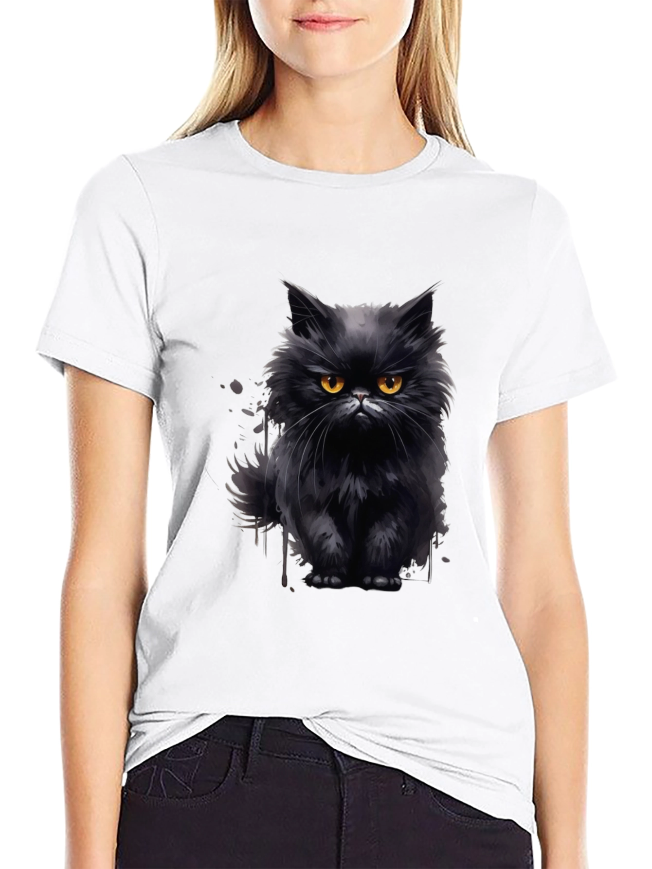 Black Cat Graphic T-Shirt - Mens Fashion