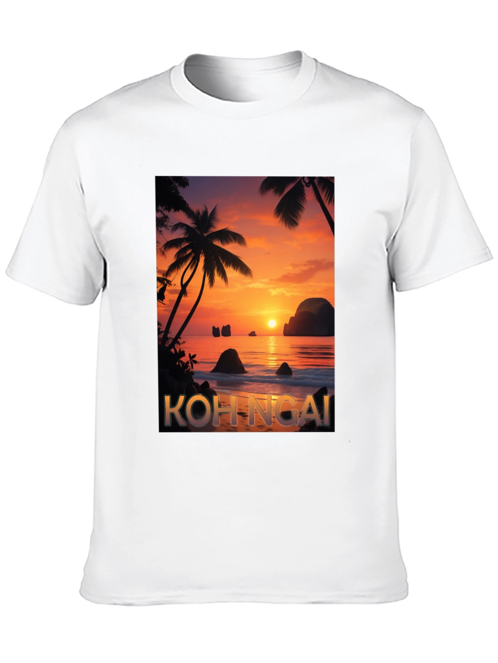 Koh Ngai Sunset T-Shirt - Tropical Island Design