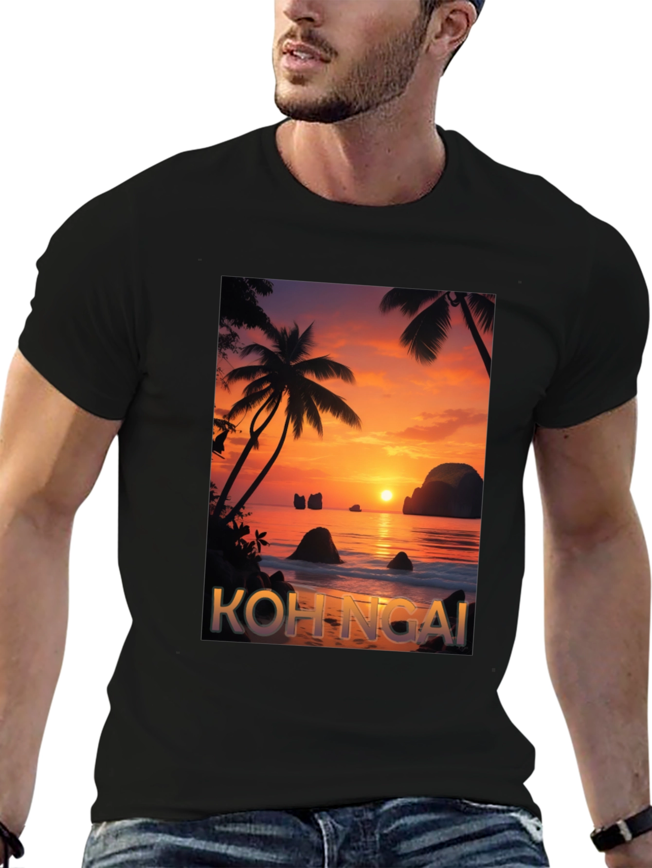 Koh Ngai Sunset T-Shirt - Tropical Island Design