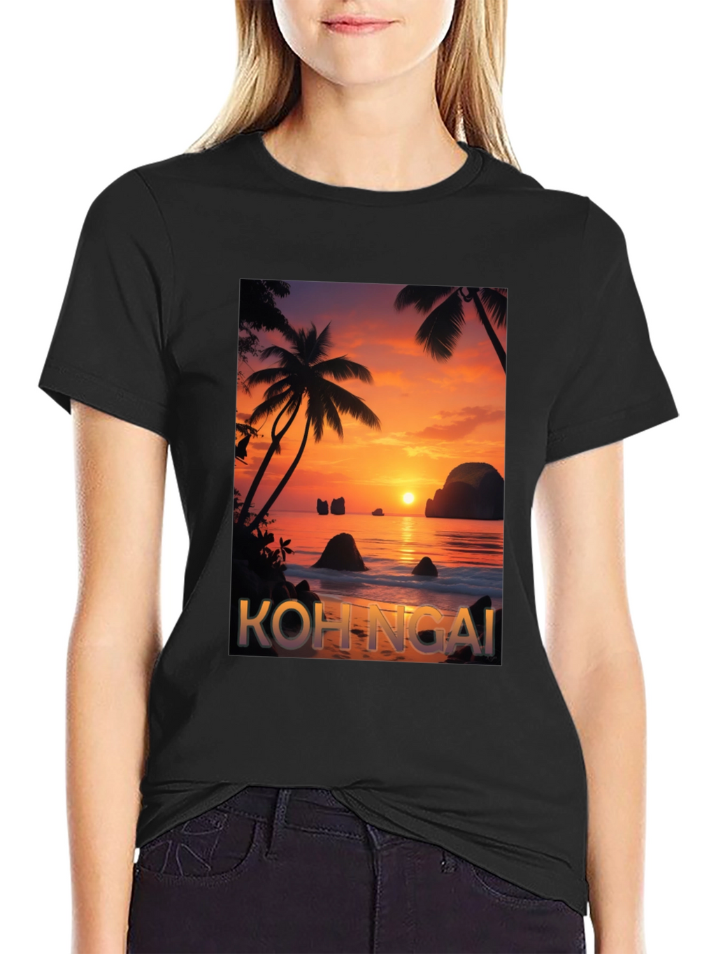 Koh Ngai Sunset T-Shirt - Tropical Island Design
