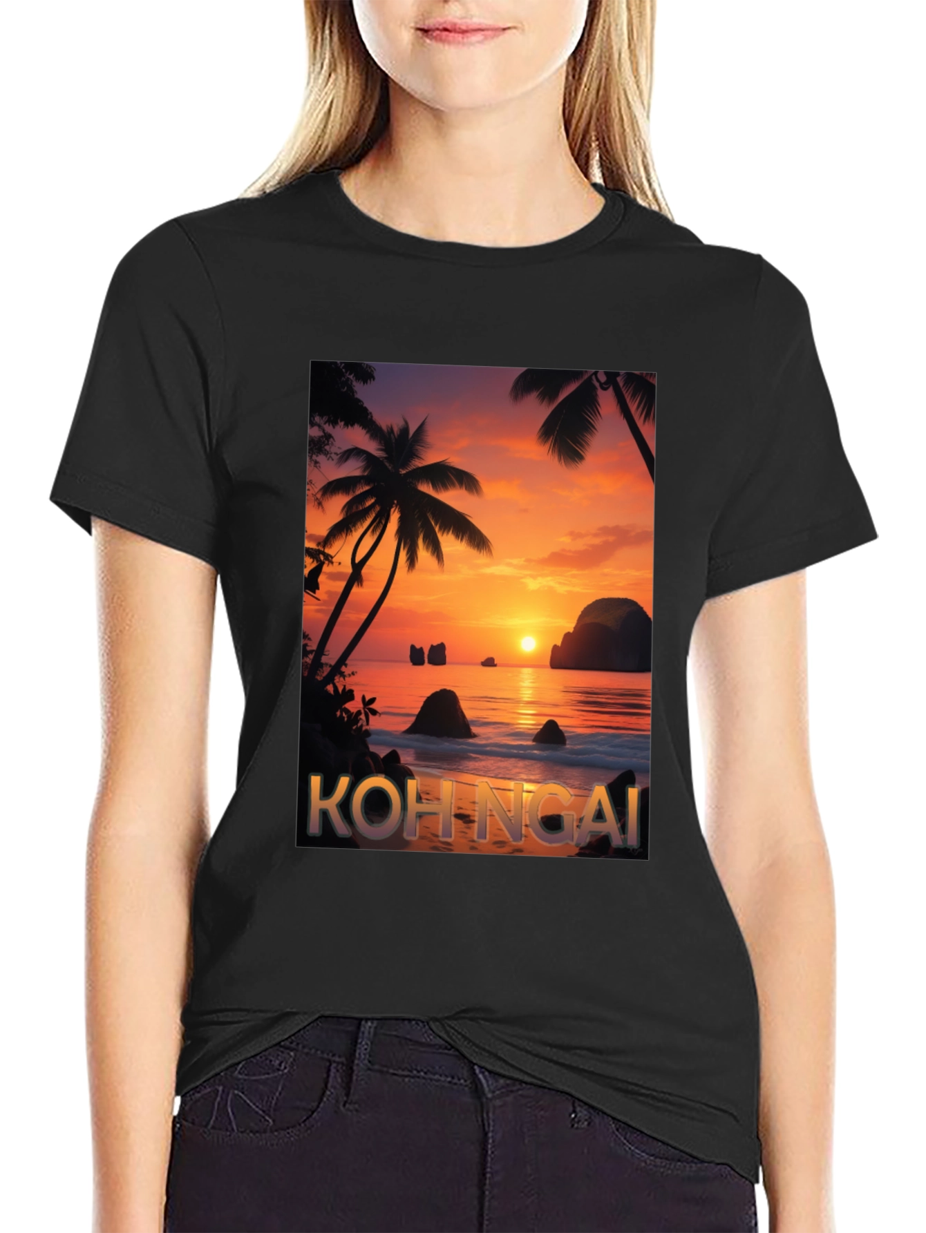 Koh Ngai Sunset T-Shirt - Tropical Island Design