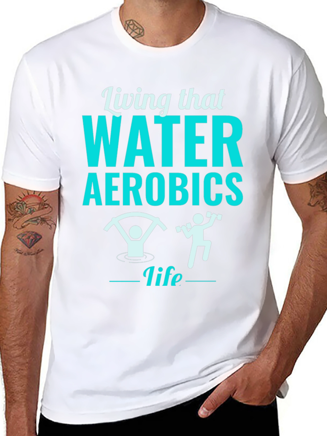 Living That Water Aerobics Life Black T-Shirt