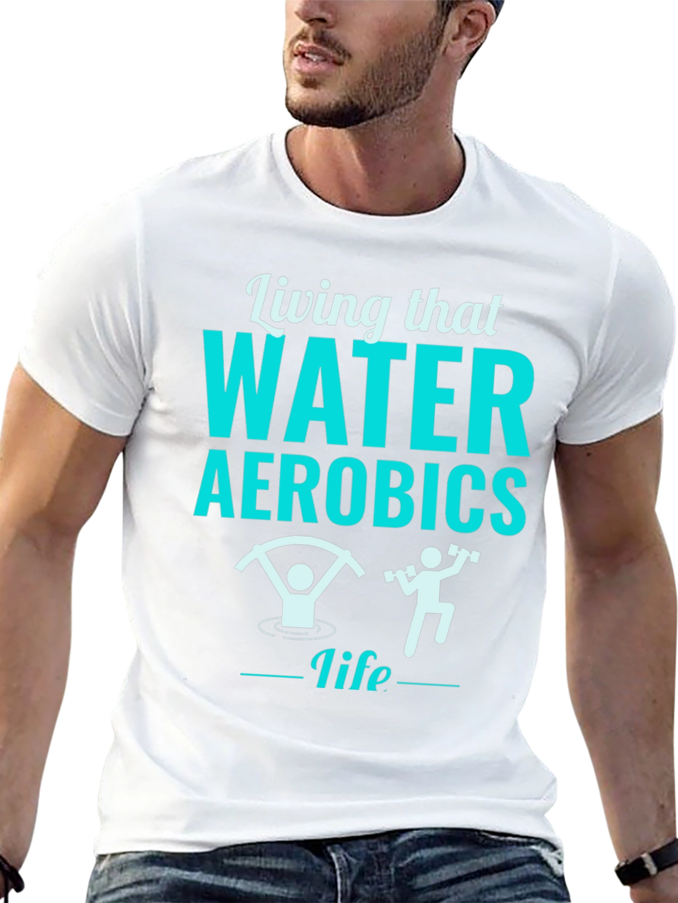 Living That Water Aerobics Life Black T-Shirt