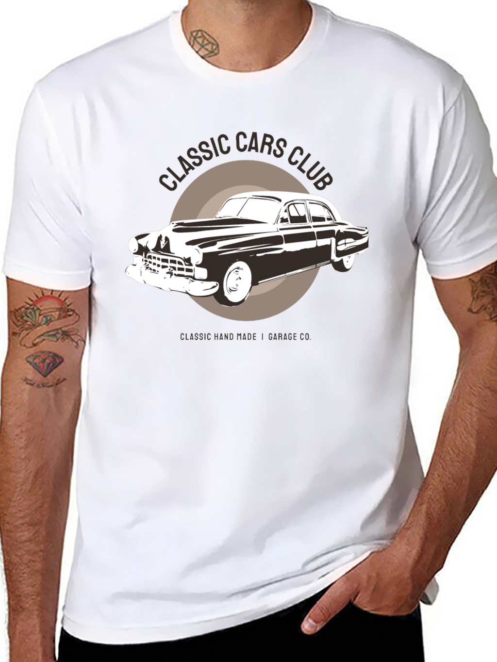 Classic Cars Club Graphic T-Shirt - Black