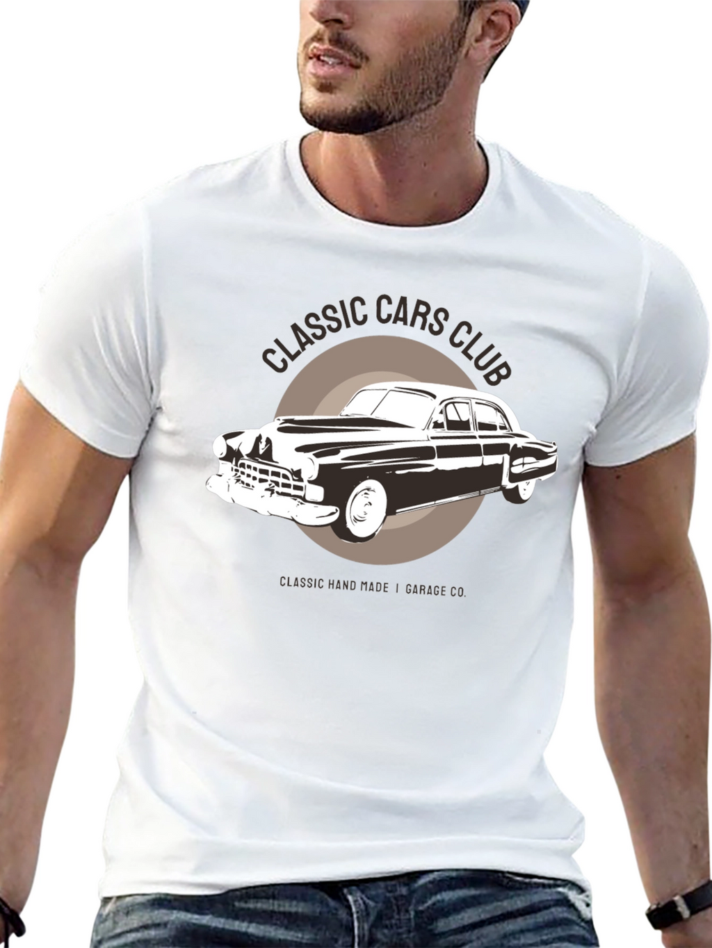 Classic Cars Club Graphic T-Shirt - Black