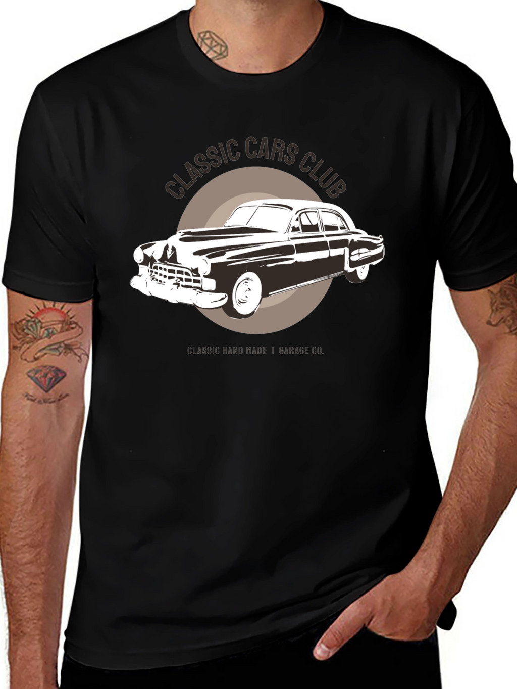 Classic Cars Club Graphic T-Shirt - Black