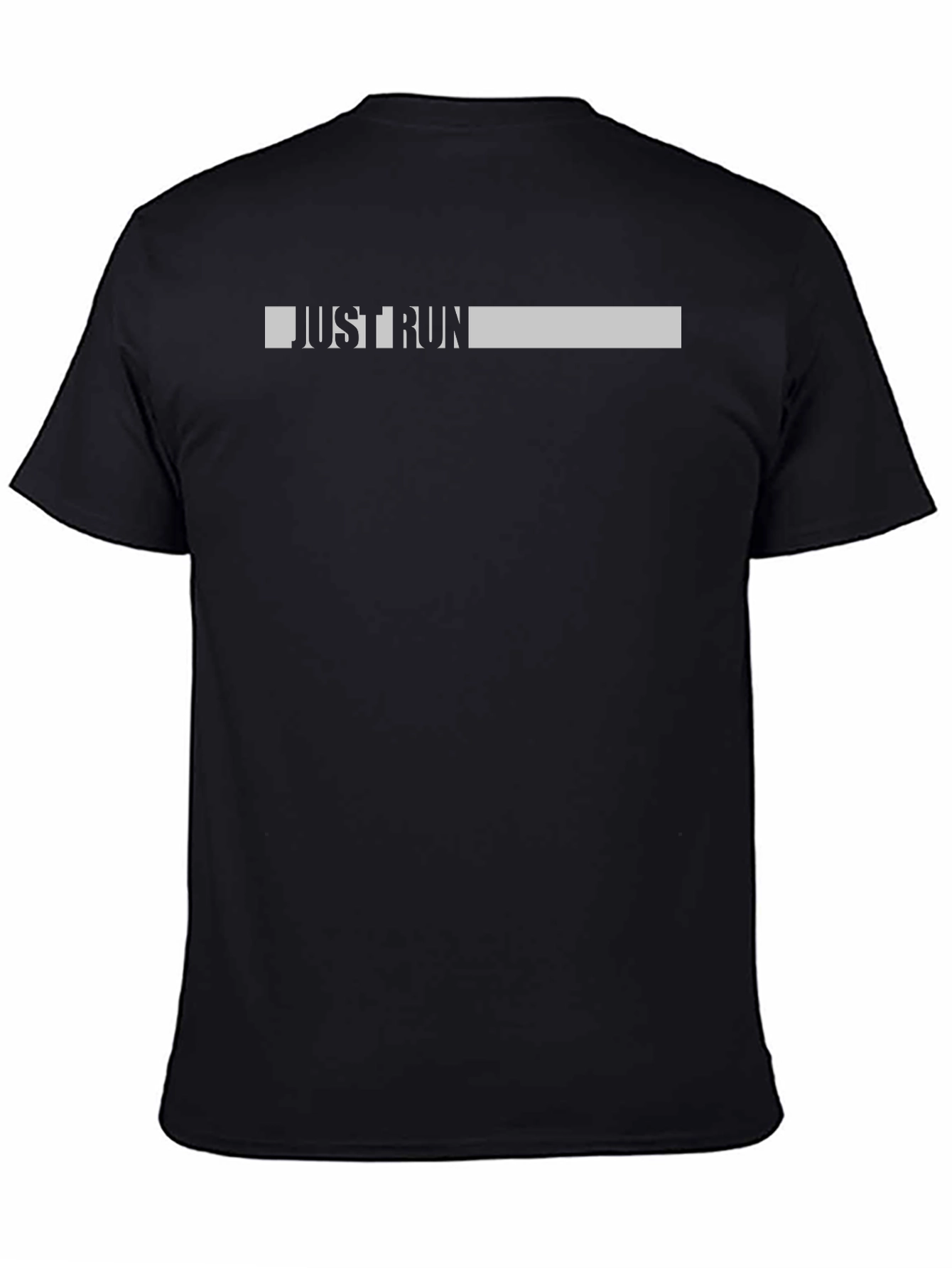 Just Run Black Graphic T-Shirt - Motivational Activewear