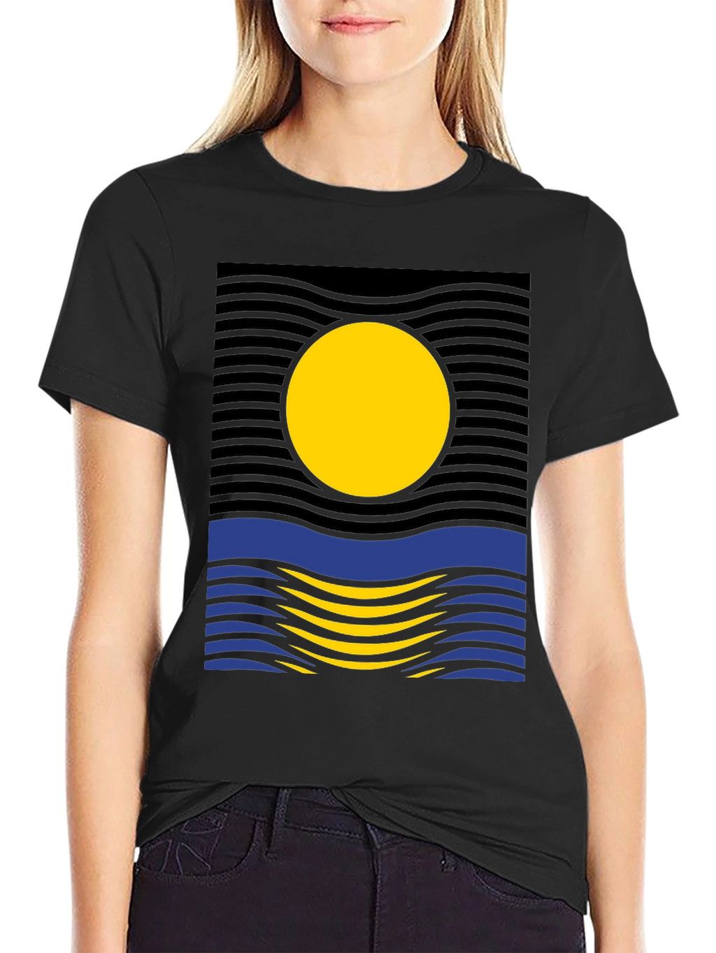 Sunset Wave Graphic Tee - Modern Design