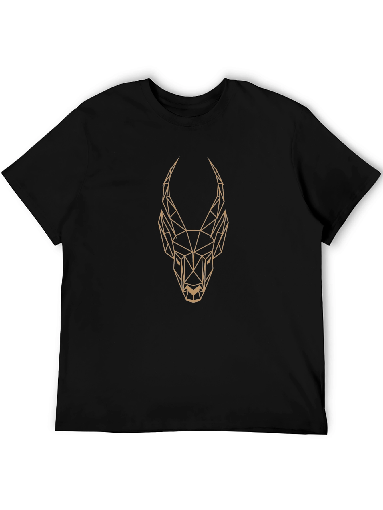 Geometric Antelope Graphic Tee - Mens Black T-Shirt