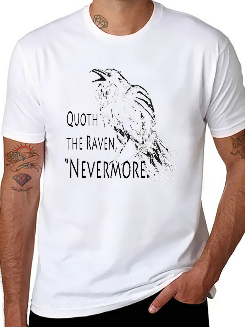 Raven Nevermore Graphic T-Shirt - Black