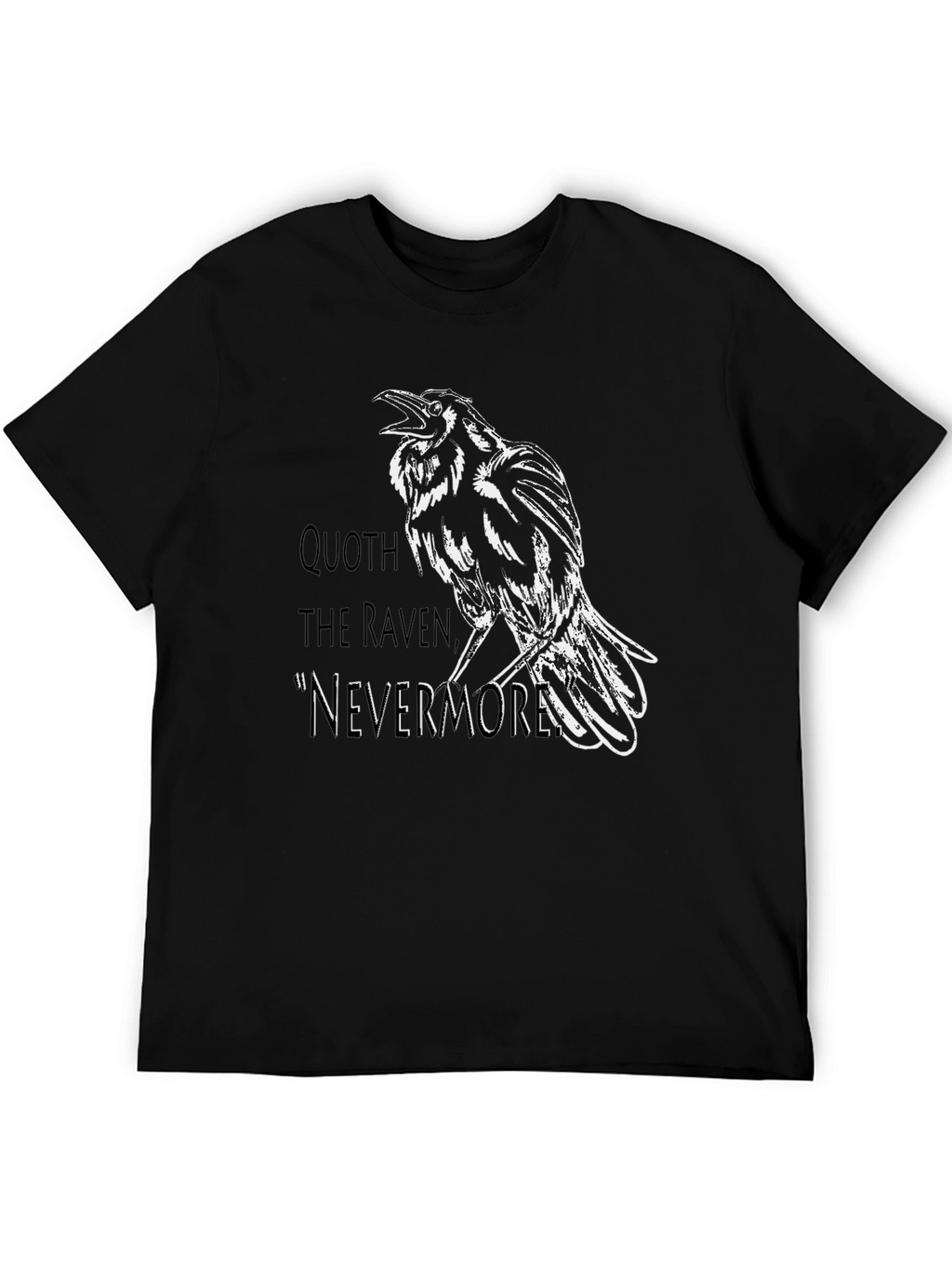 Raven Nevermore Graphic T-Shirt - Black