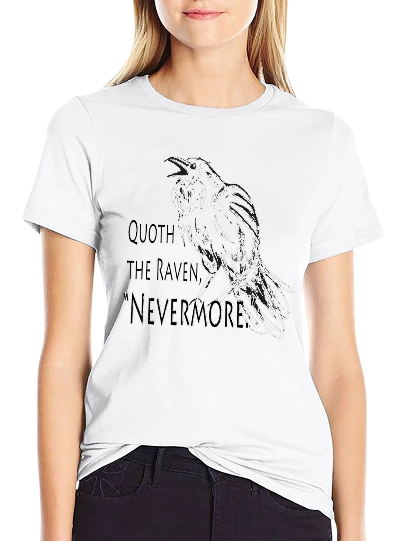 Raven Nevermore Graphic T-Shirt - Black