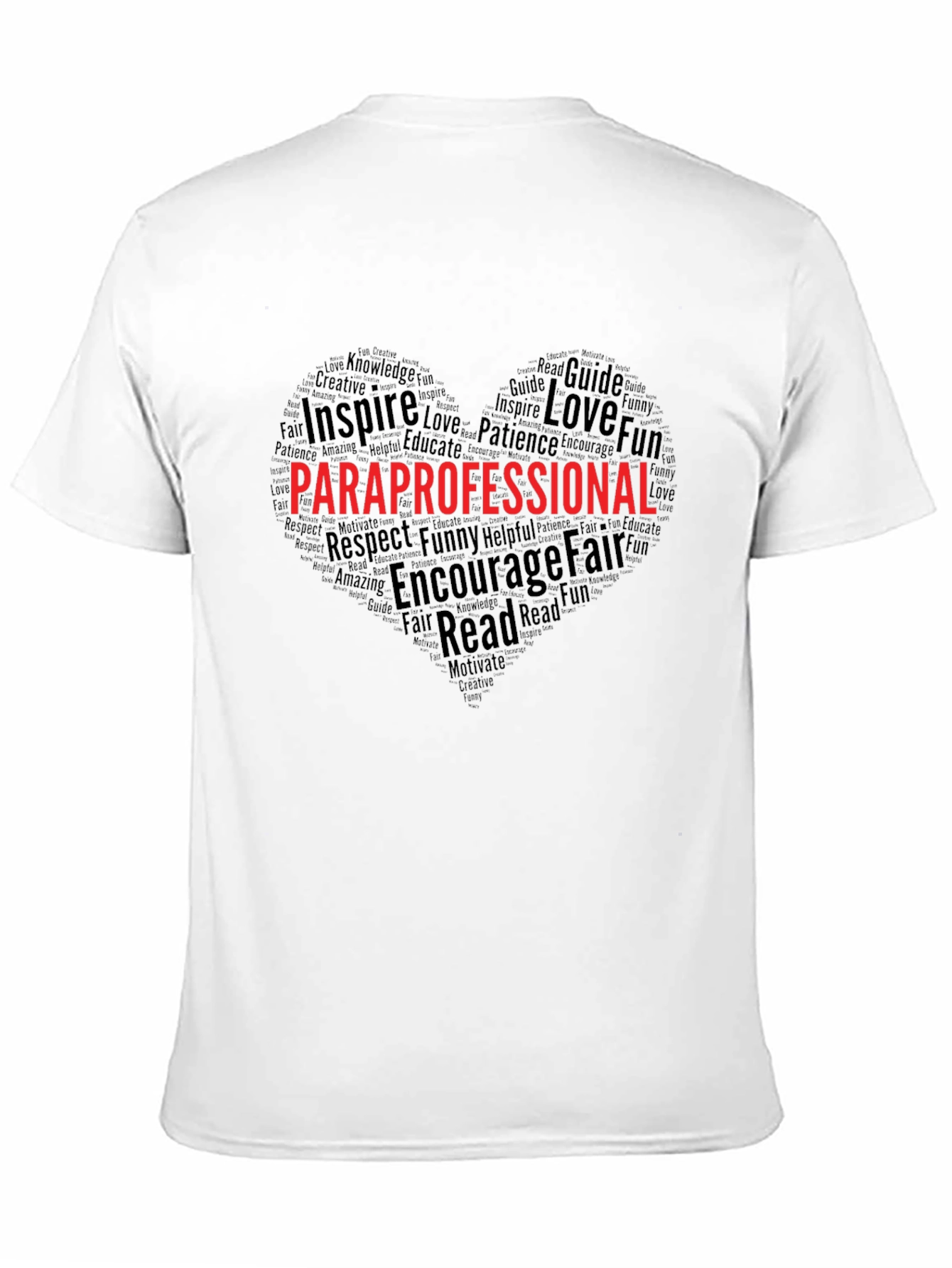 Paraprofessional Heart Word Art T-Shirt