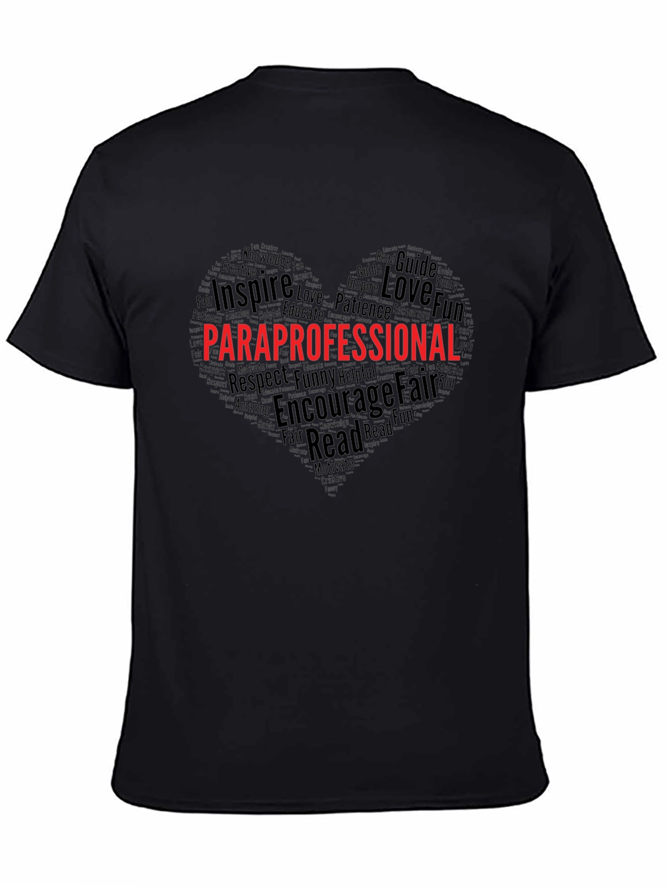 Paraprofessional Heart Word Art T-Shirt