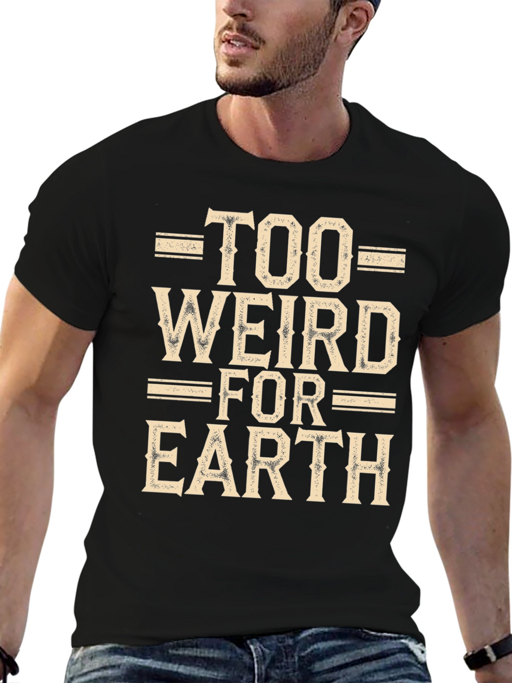 Too Weird For Earth Black Graphic Tee