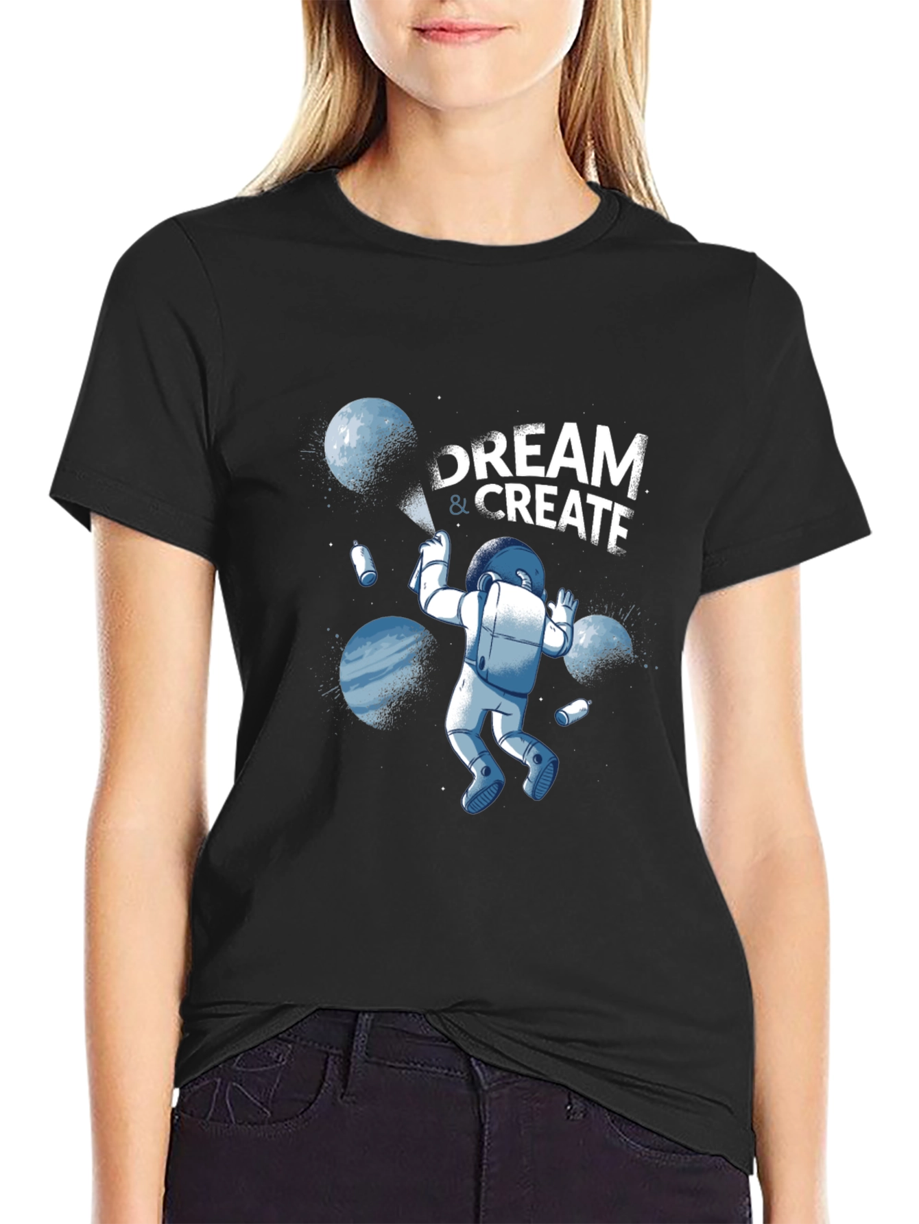 Dream & Create Astronaut T-Shirt - Black
