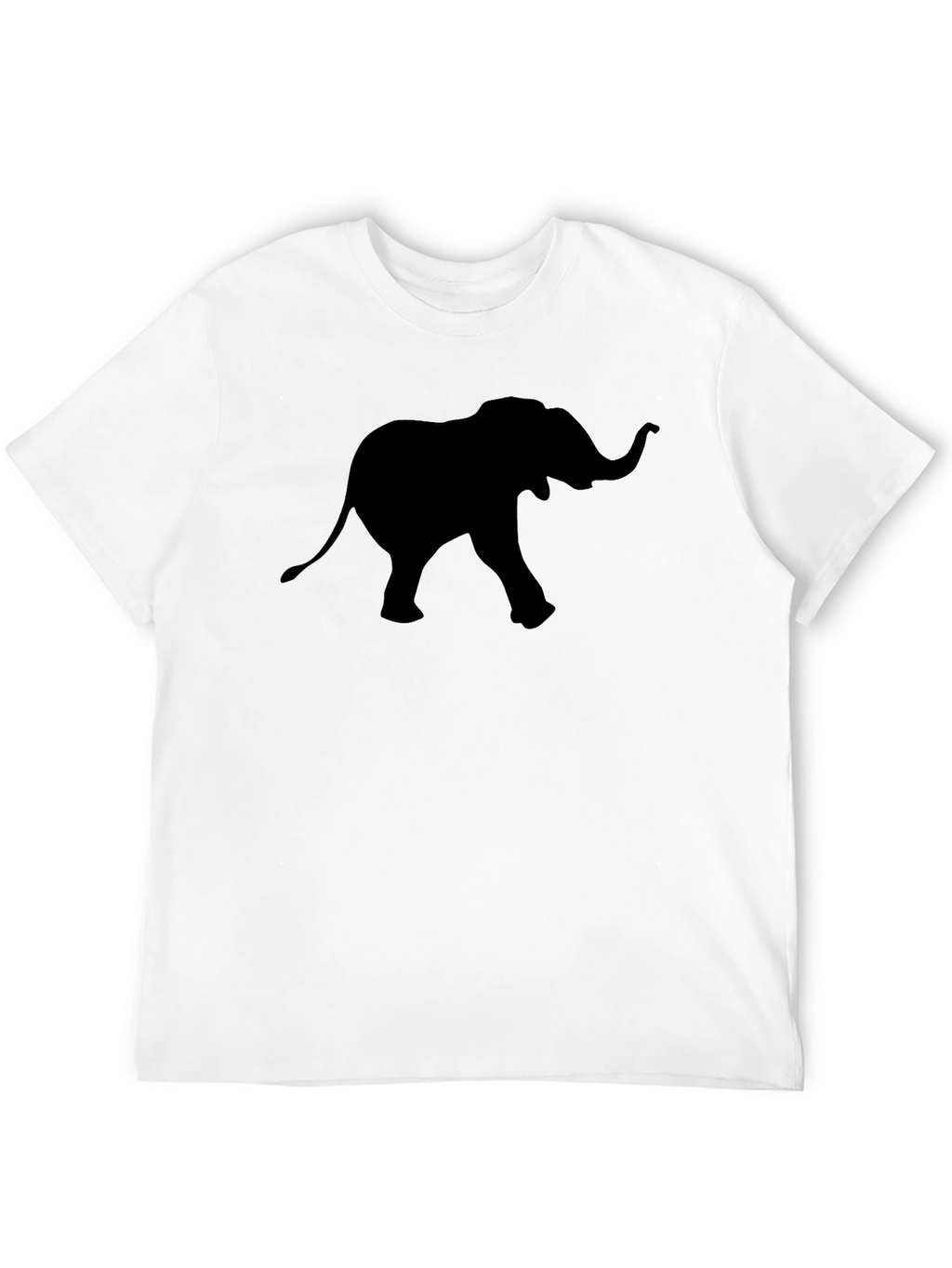 Mens Black T-Shirt with Elephant Graphic Tee