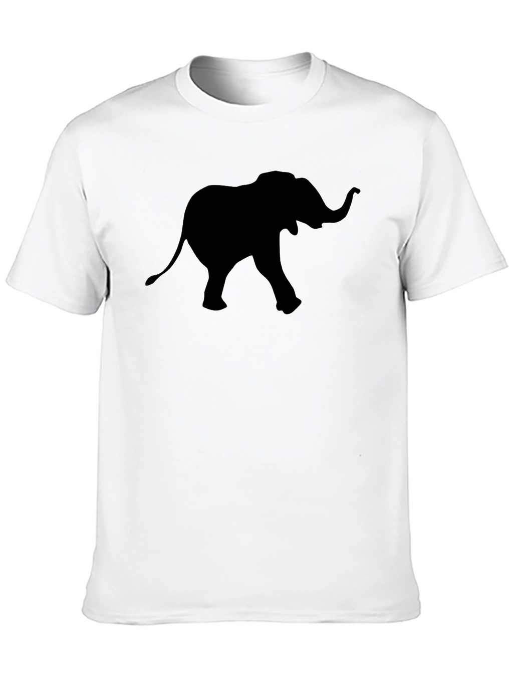Mens Black T-Shirt with Elephant Graphic Tee