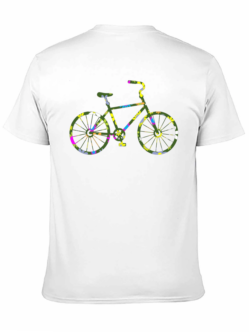 Floral Bicycle Graphic Black T-Shirt