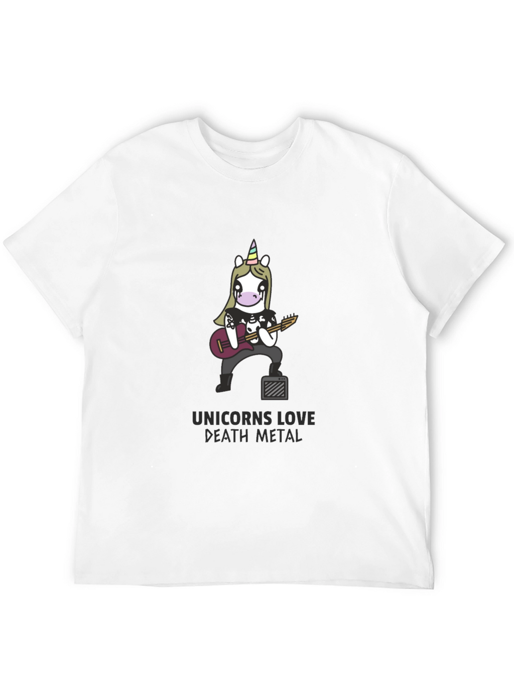 Unicorns Love Death Metal Black T-Shirt