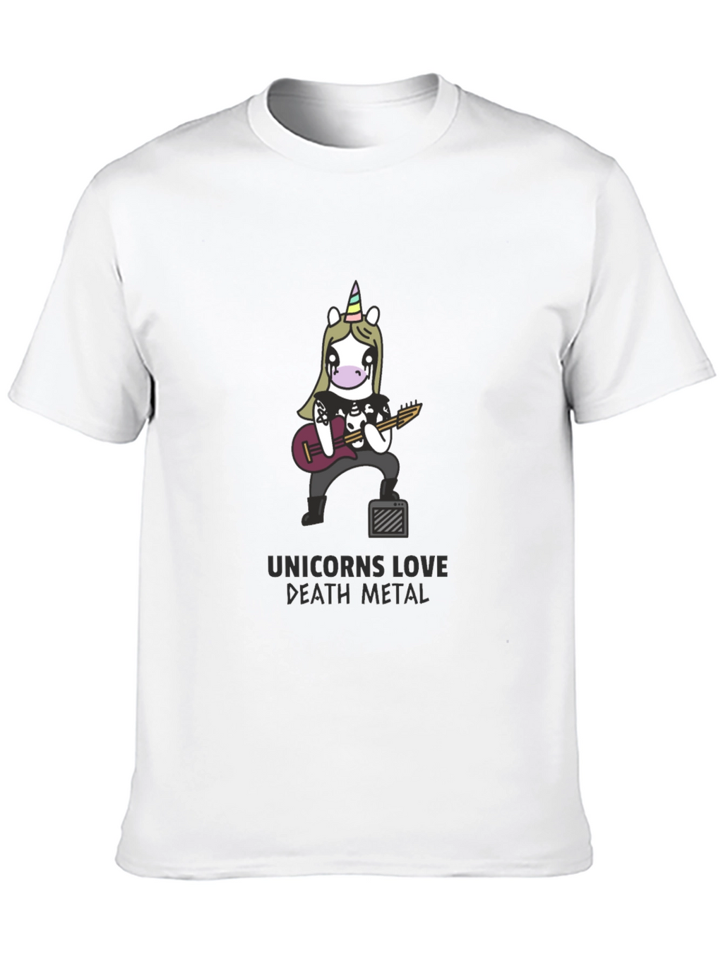 Unicorns Love Death Metal Black T-Shirt