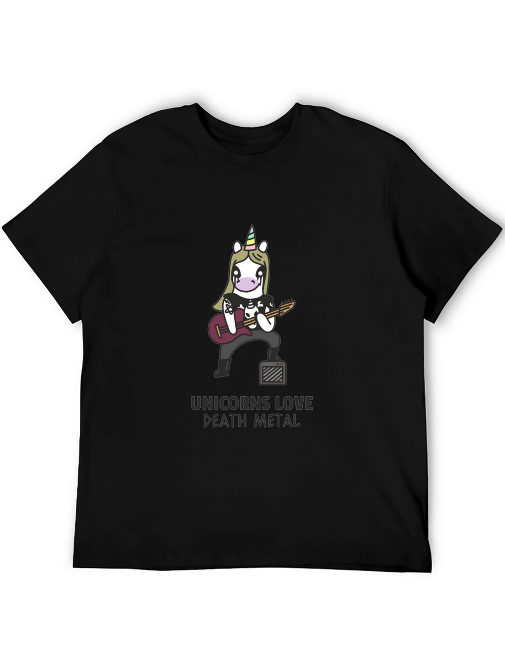 Unicorns Love Death Metal Black T-Shirt