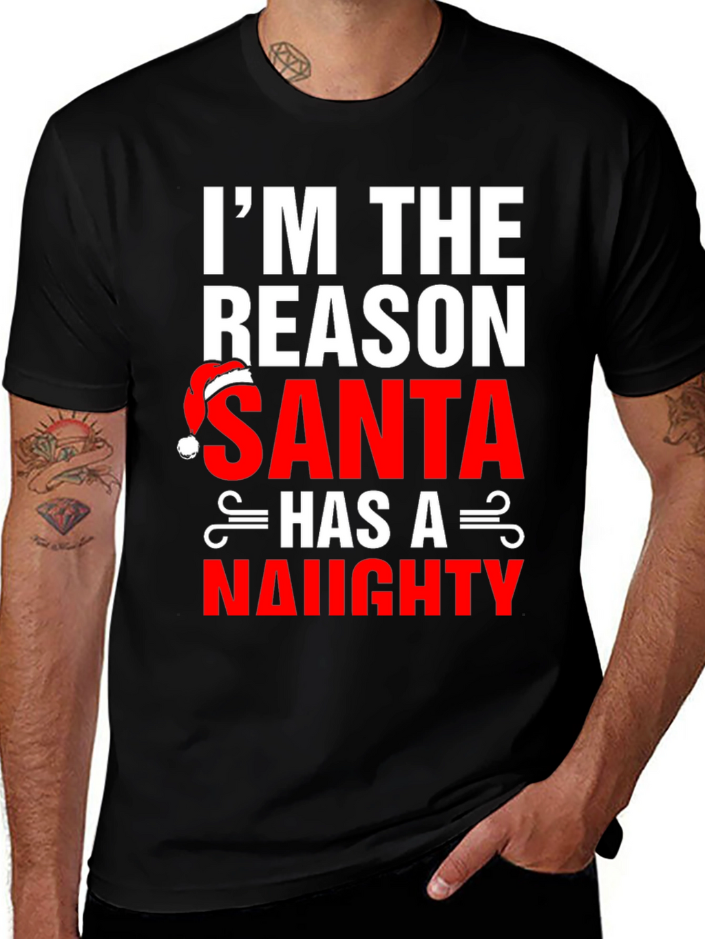 Naughty Santa Reason T-Shirt - Christmas Humor