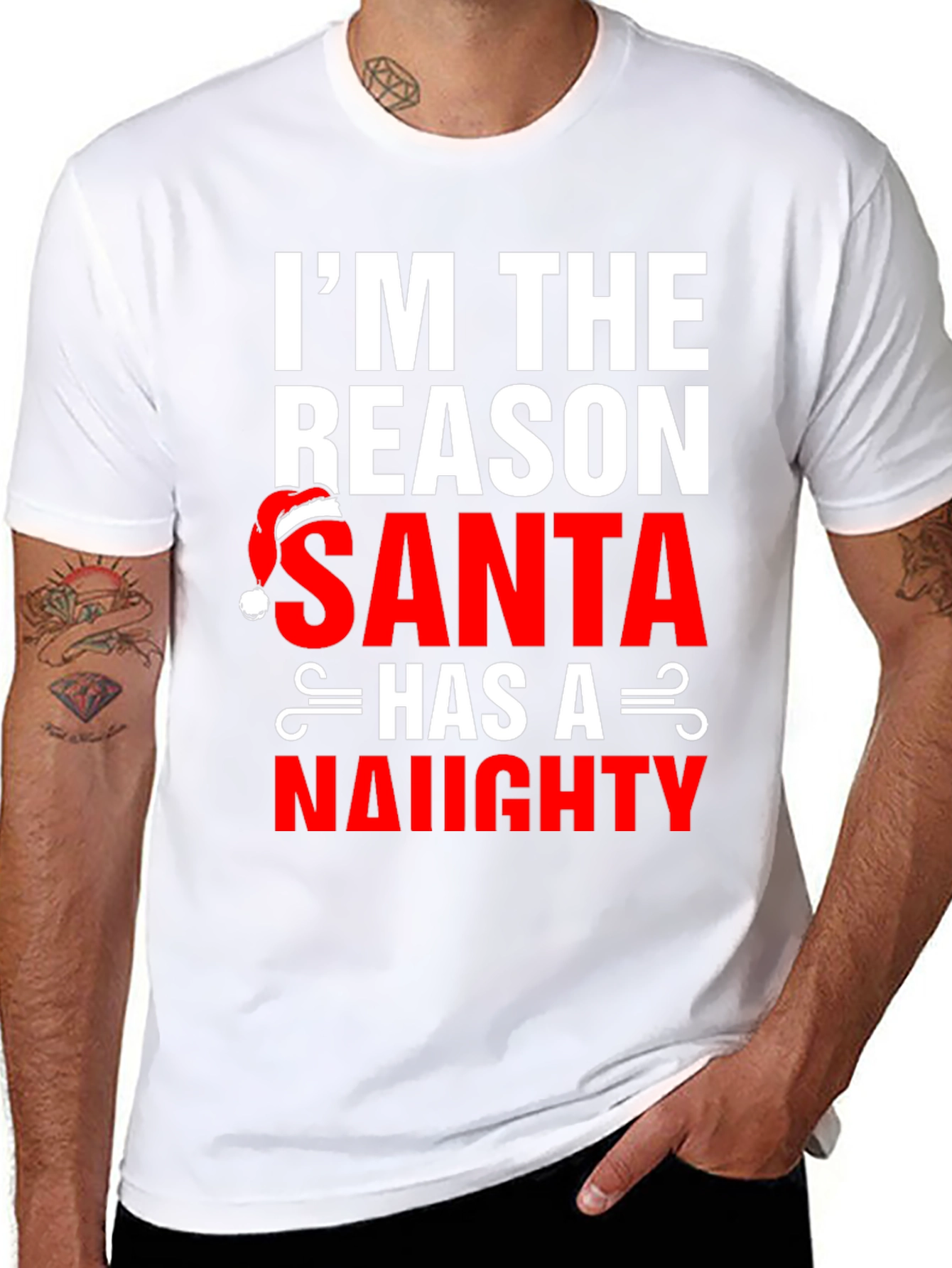 Naughty Santa Reason T-Shirt - Christmas Humor