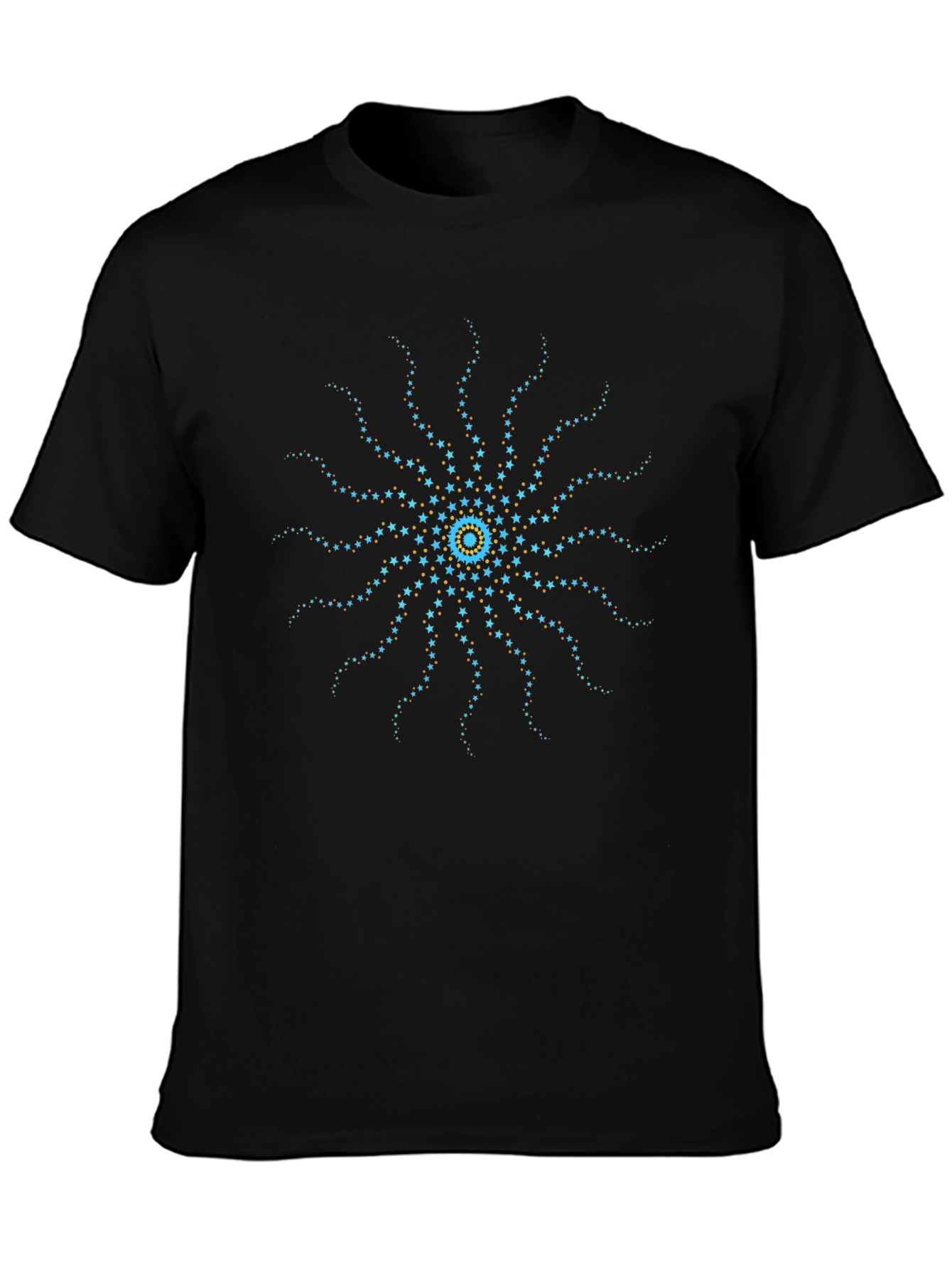 Starburst Graphic Tee - Black Cotton Blend T-Shirt
