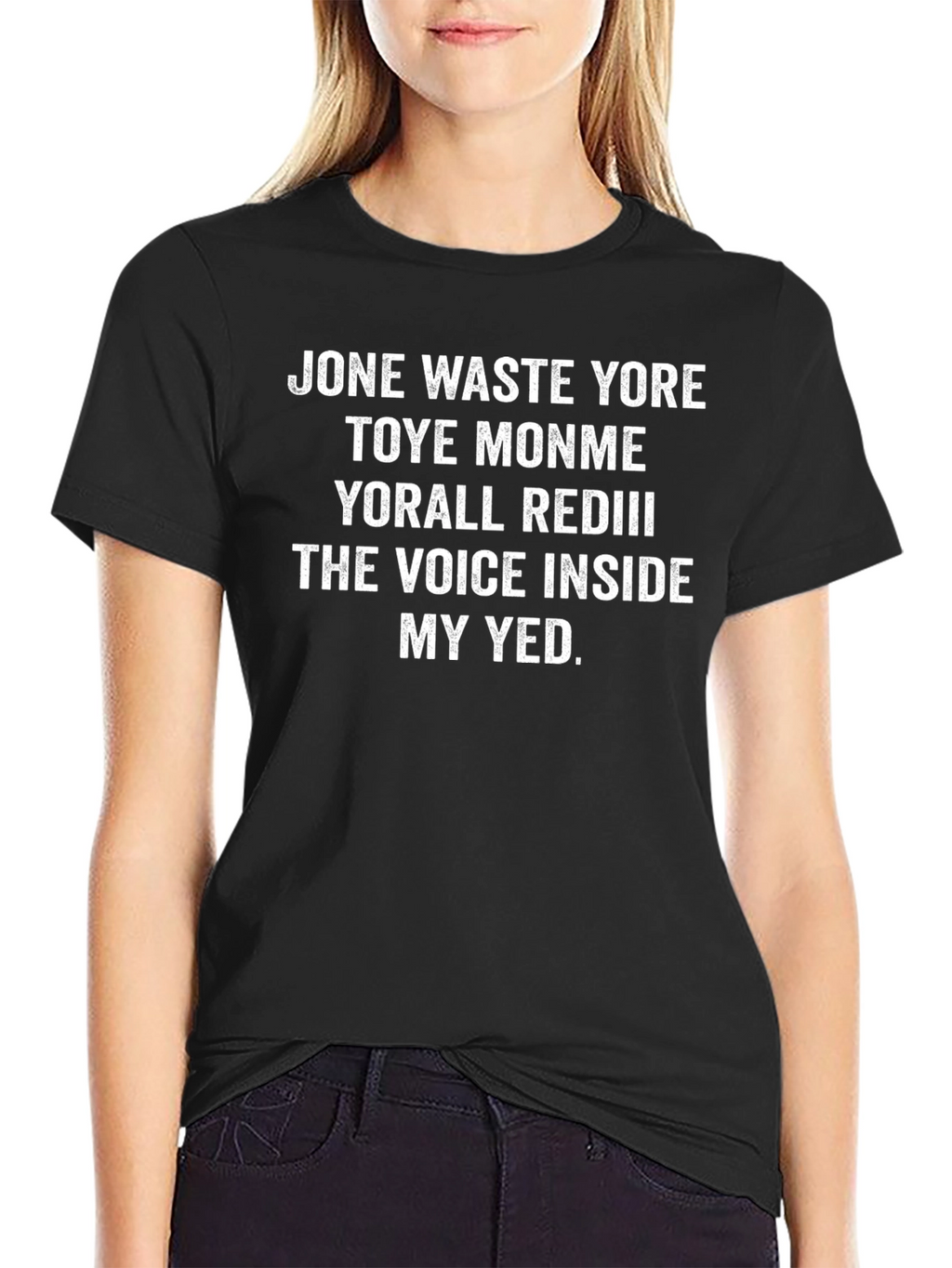 Humorous Voice Inside My Yed Black T-Shirt