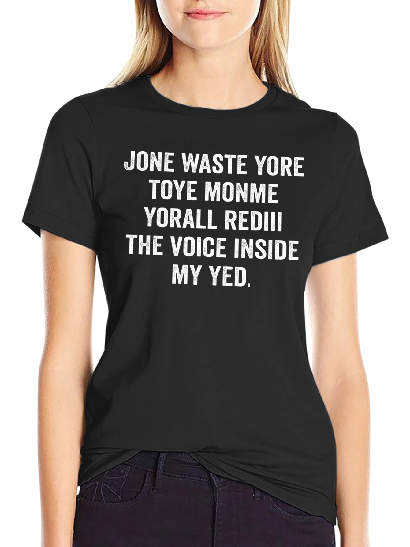 Humorous Voice Inside My Yed Black T-Shirt