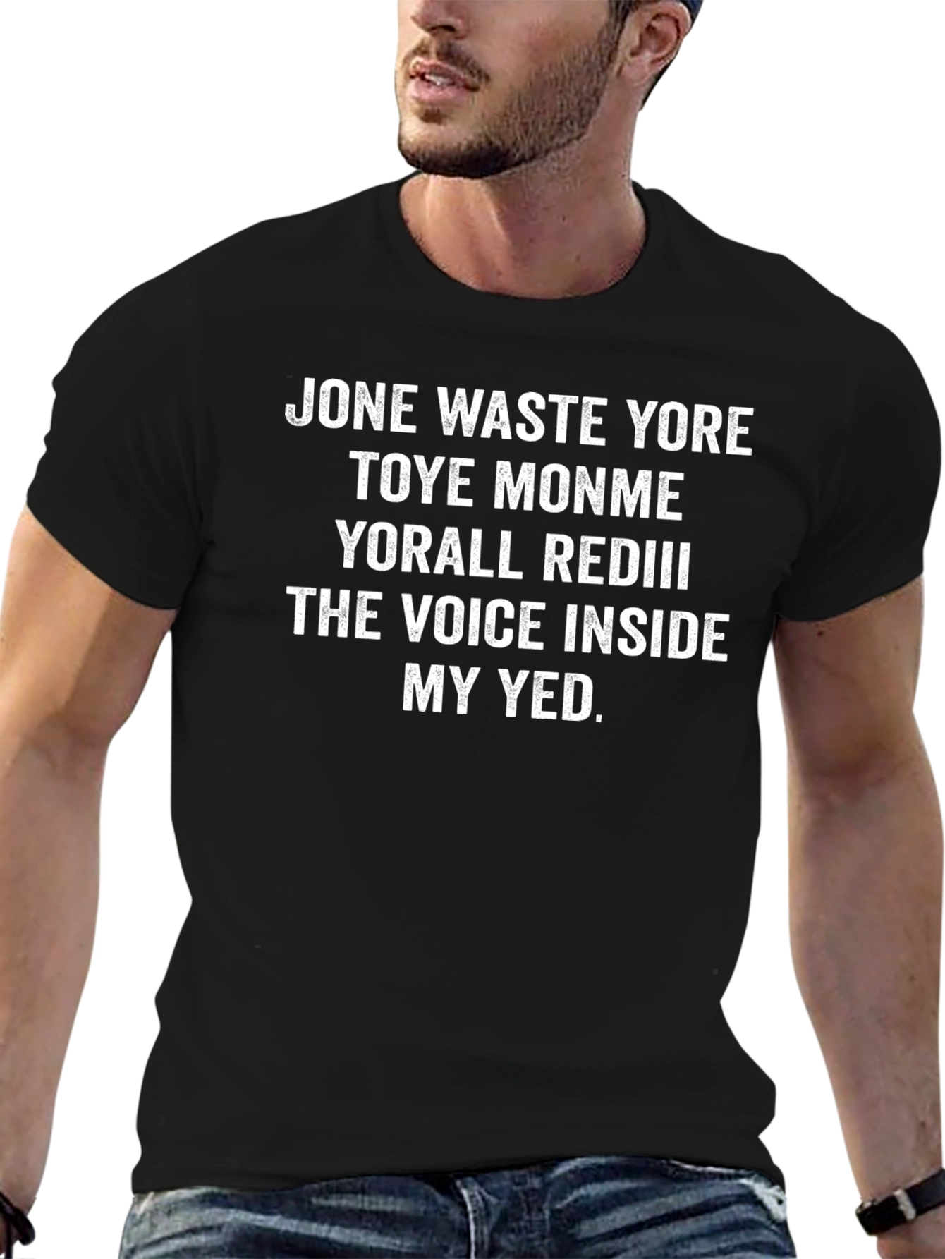 Humorous Voice Inside My Yed Black T-Shirt