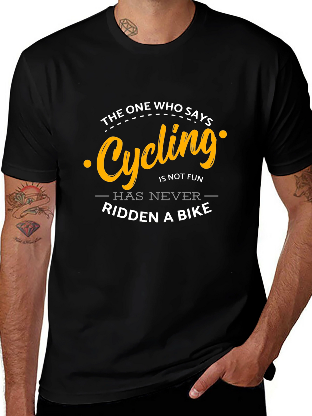 Cycling is Fun Graphic Tee - Black T-Shirt