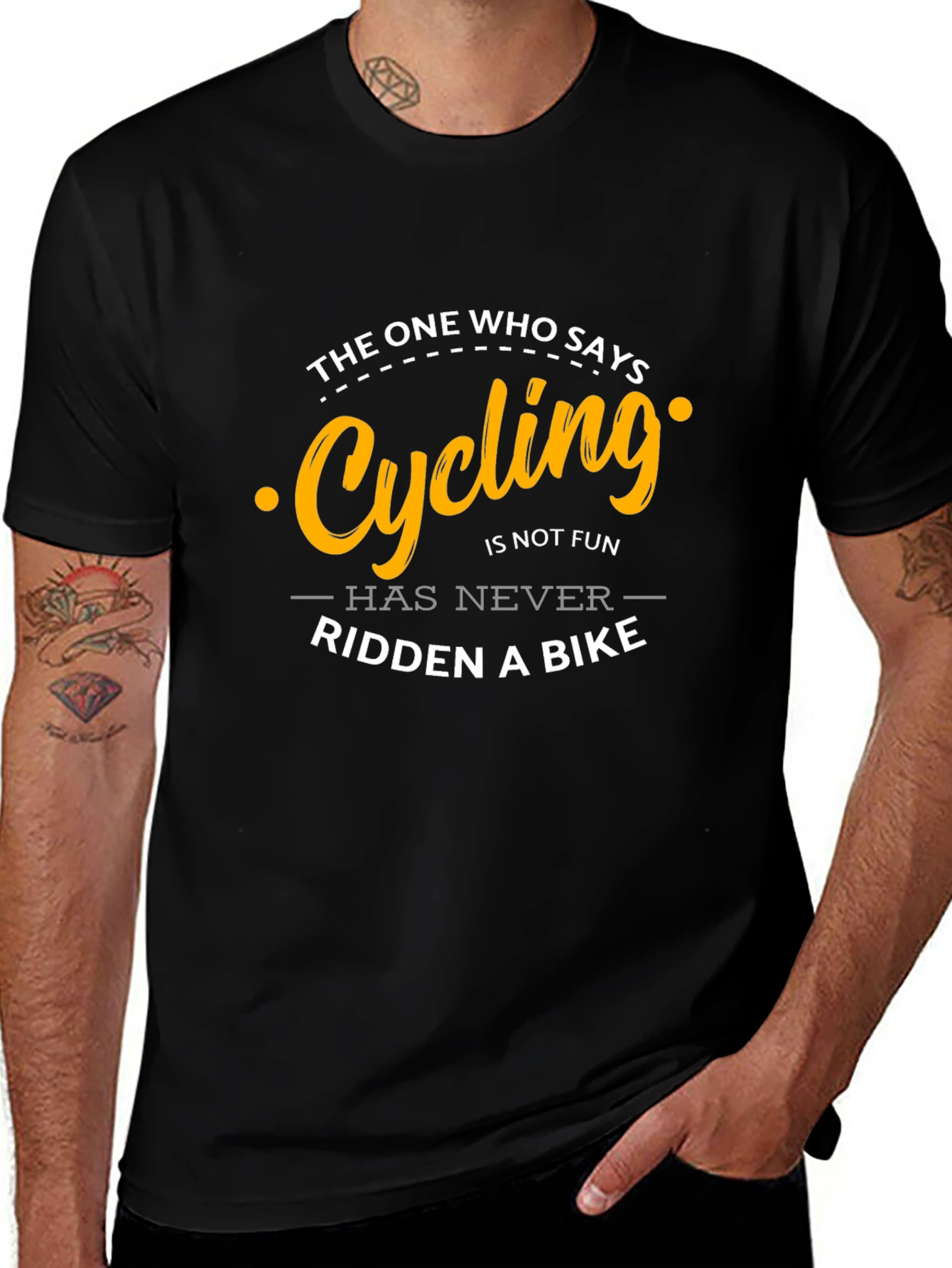 Cycling is Fun Graphic Tee - Black T-Shirt