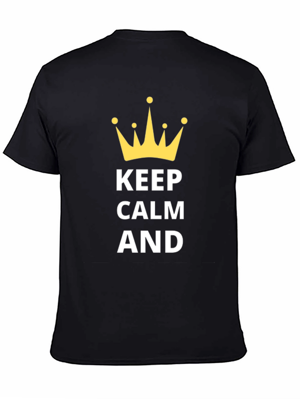 Keep Calm T-Shirt - Mens Black Crown Graphic Tee