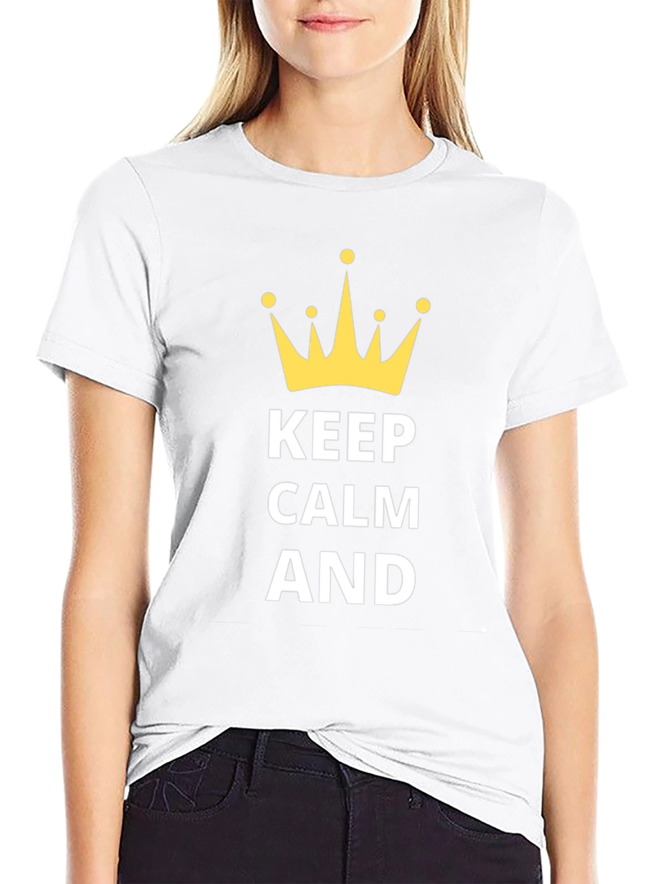 Keep Calm T-Shirt - Mens Black Crown Graphic Tee
