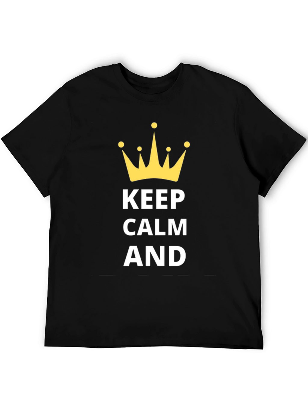 Keep Calm T-Shirt - Mens Black Crown Graphic Tee
