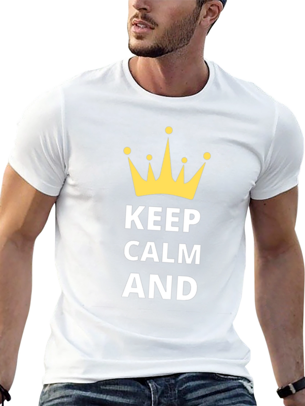 Keep Calm T-Shirt - Mens Black Crown Graphic Tee