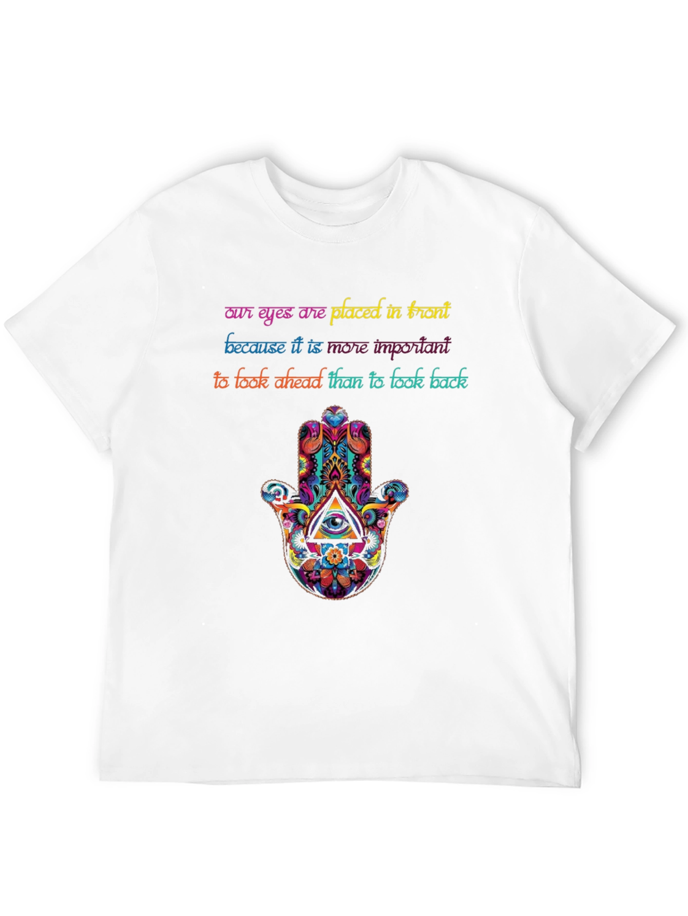 Inspirational Eye Hamsa Graphic Tee - Look Ahead