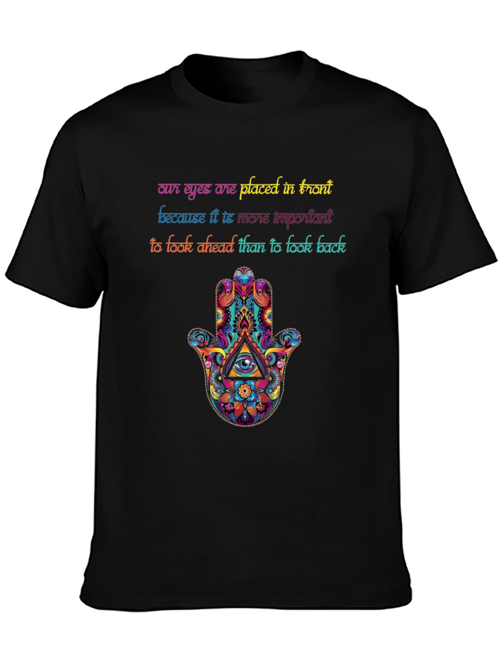 Inspirational Eye Hamsa Graphic Tee - Look Ahead